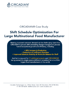 Case Study: Shift Schedule Optimization Multinational Food Manufacturer