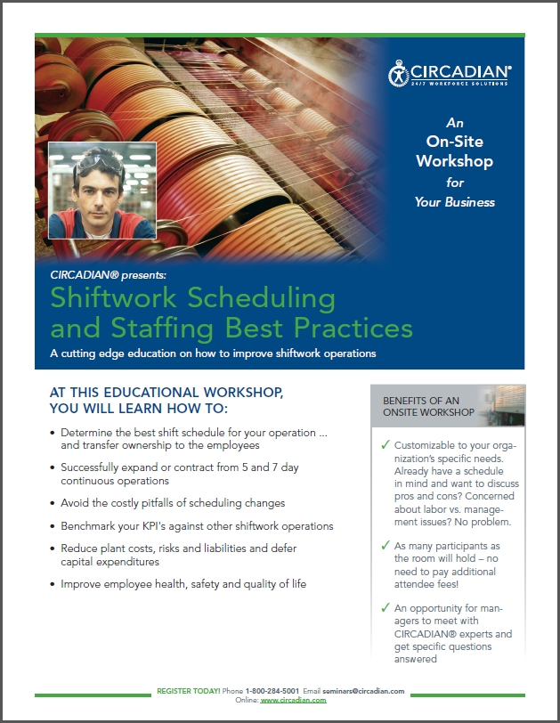 CIRCADIAN® Workshop - Shiftwork Scheduling and Staffing